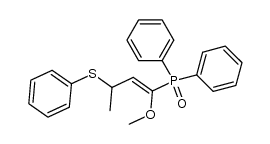 (E)-(1-methoxy-3-(phenylthio)but-1-en-1-yl)diphenylphosphine oxide结构式