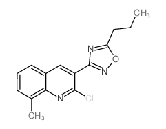 2-chloro-8-methyl-3-(5-propyl-1,2,4-oxadiazol-3-yl)quinoline structure