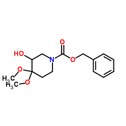 3-羟基-4,4-二甲氧基哌啶-1-羧酸苄酯结构式