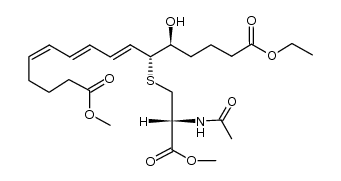 (5Z,7E,9E,11R,12S)-16-ethyl 1-methyl 11-(((R)-2-acetamido-3-methoxy-3-oxopropyl)thio)-12-hydroxyhexadeca-5,7,9-trienedioate结构式