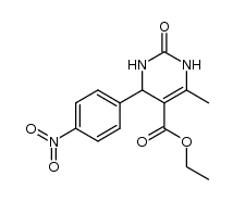 6-Methyl-4-(4-nitro-phenyl)-2-oxo-1,2,3,4-tetrahydro-pyrimidine-5-carboxylic acid ethyl ester Structure