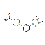 3-[4-(二甲基氨基甲酰基)-1-哌啶基]苯硼酸频哪醇酯结构式