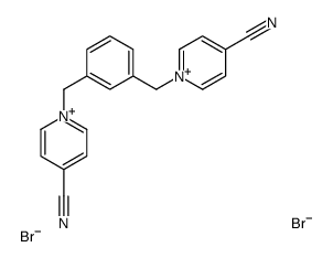 1-[[3-[(4-cyanopyridin-1-ium-1-yl)methyl]phenyl]methyl]pyridin-1-ium-4-carbonitrile,dibromide Structure