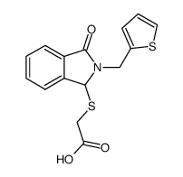 (3-Oxo-2-thiophen-2-ylmethyl-2,3-dihydro-1H-isoindol-1-ylsulfanyl)-acetic acid Structure