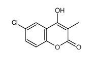 2H-1-BENZOPYRAN-2-ONE, 6-CHLORO-4-HYDROXY-3-METHYL- Structure