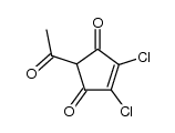 2-acetyl-4,5-dichlorocyclopent-4-ene-1,3-dione结构式