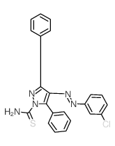 1H-Pyrazole-1-carbothioamide,4-[2-(3-chlorophenyl)diazenyl]-3,5-diphenyl-结构式