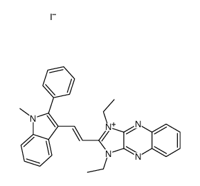 1,3-diethyl-2-[2-(1-methyl-2-phenyl-1H-indol-3-yl)vinyl]-1H-imidazo[4,5-b]quinoxalinium iodide结构式