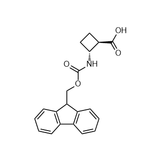 (1R,2R)-2-(((9H-芴-9-基)甲氧基)羰基)氨基)环丁烷-1-羧酸结构式