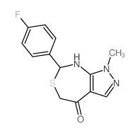 1H-Pyrazolo[3,4-d][1,3]thiazepin-4(5H)-one,7-(4-fluorophenyl)-7,8-dihydro-1-methyl-结构式