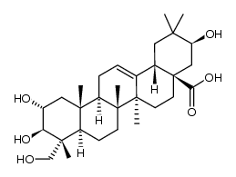 2α,3β,21β,23-Tetrahydroxyolean-12-en-28-oic acid结构式