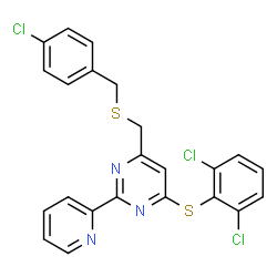 4-([(4-CHLOROBENZYL)SULFANYL]METHYL)-6-[(2,6-DICHLOROPHENYL)SULFANYL]-2-(2-PYRIDINYL)PYRIMIDINE结构式