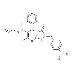 allyl 2-{4-nitrobenzylidene}-7-methyl-3-oxo-5-phenyl-2,3-dihydro-5H-[1,3]thiazolo[3,2-a]pyrimidine-6-carboxylate结构式