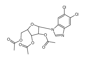 5,6-Dichloropurine-1-(2,3,5-tri-O-acetyl-β-D-ribofuanosyl)-1H-benzimidazole结构式