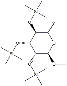 Methyl 2-O,3-O,4-O-tris(trimethylsilyl)-6-deoxy-α-L-mannopyranoside structure