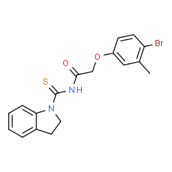 2-(4-bromo-3-methylphenoxy)-N-(2,3-dihydro-1H-indol-1-ylcarbonothioyl)acetamide结构式