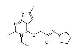 Acetamide, N-cyclopentyl-2-[(5-ethyl-2,6-dimethylthieno[2,3-d]pyrimidin-4-yl)thio]- (9CI)结构式