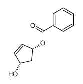 (+)-4(S)-hydroxy-2-cyclopenten-1(R)-yl benzoate结构式