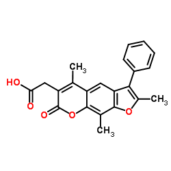 (2,5,9-Trimethyl-7-oxo-3-phenyl-7H-furo[3,2-g]chromen-6-yl)acetic acid结构式