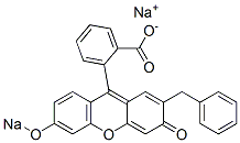 2-[2-Benzyl-3-oxo-6-(sodiooxy)-3H-xanthen-9-yl]benzoic acid sodium salt structure