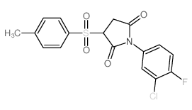 1-(3-chloro-4-fluoro-phenyl)-3-(4-methylphenyl)sulfonyl-pyrrolidine-2,5-dione Structure