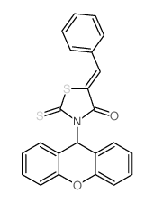 4-Thiazolidinone,5-(phenylmethylene)-2-thioxo-3-(9H-xanthen-9-yl)-结构式