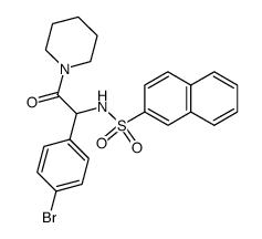 N-(1-(4-bromophenyl)-2-oxo-2-(piperidin-1-yl)ethyl)naphthalene-2-sulfonamide结构式