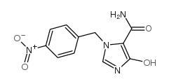 1-(4-硝基苄基)-4-羟基-1H-咪唑-5-羧酰胺结构式