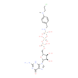 (4-N-(2-chloroethyl)-N-methylaminobenzyl)amide guanosine-5'-triphosphate Structure