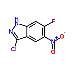 3-Chloro-6-fluoro-5-nitro-1H-indazole结构式