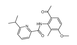 6-isopropylpyridine-2-carboxylic acid (6-acetyl-3-methoxy-2-methylphenyl)amide结构式