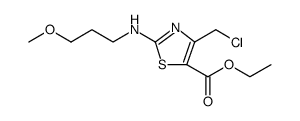 5-Thiazolecarboxylic acid, 4-(chloromethyl)-2-[(3-methoxypropyl)amino]-, ethyl ester Structure