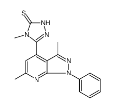 3H-1,2,4-Triazole-3-thione, 5-(3,6-dimethyl-1-phenyl-1H-pyrazolo[3,4-b]pyridin-4-yl)-2,4-dihydro-4-methyl Structure