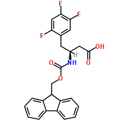 (S)-3-((((9H-Fluoren-9-yl)methoxy)carbonyl)amino)-4-(2,4,5-trifluorophenyl)butanoic acid Structure